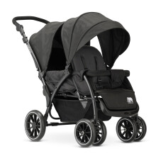 Deryan Elena Duo Tandem Double Pushchair - Baby & Toddler Tandem Pushchair with Raincover, Suitable from Birth to Approx. 3 Years (30kg), Compact & Fo