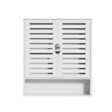 Bamboo Bathroom Wall Storage Cabinet Organiser With Double Door