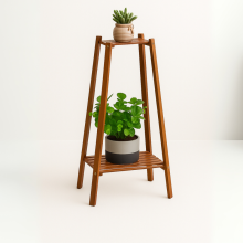 Bamboo 2 Tier Indoor Outdoor Plant Stand