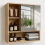 Bamboo Bathroom Wall Storage Cabinet Organiser With Mirror 1