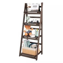 4 Tier Free Standing Ladder Shelf Wooden Plant Stand