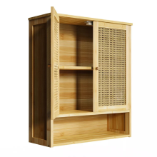 Bamboo Bathroom Wall-Mounted Storage Cabinet Organiser