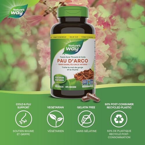 Nature's Way PAU d’Arco Inner Bark / 180 Veg Caps 1