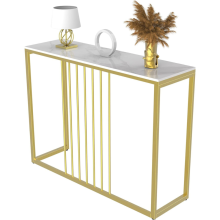Marble Console Table Hallway Entryway Furniture White And Gold