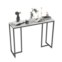 Marble Console Table Hallway Entryway Furniture With 3 Legs White And Black