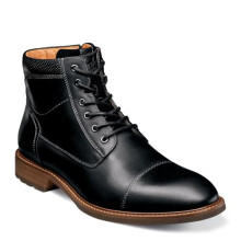 Florsheim Men's, Chalet Cap Toe Boot, Black Crazy Horse, 10.5 UK
