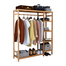 Bamboo Clothes Rail With 5 Shelves