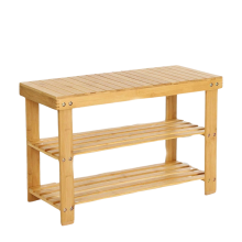 Bamboo 2 Tier Shoe Storage Bench