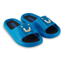 Sonic the Hedgehog Mens Slides - Sonic Comfort Foam Slides with Back - Sponic, Tails, Knuckles and Shadow Slide Sandals, Blue, 11-12