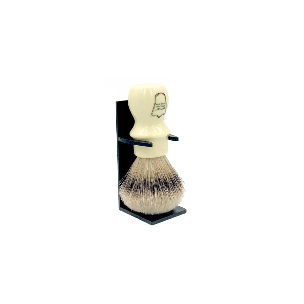 Parker Safety Razor , 100% Silvertip Badger Shaving Brush With Brush Stand - Extra Dense And Extra Soft Bristles - Deluxe Handmade Mug Shaving Brush