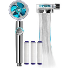 High-pressure water-saving shower with filter
