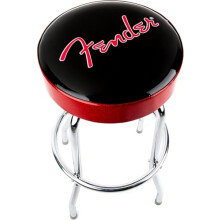 Fender Barstool, Red Sparkle Logo, 30 Inch, Foam Padded, Chrome Legs, Gift for Guitar Fans