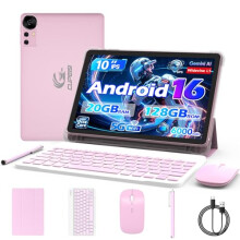 CUPEISI Android 15 Tablet 10 Inch, 20GB RAM+128GB ROM/ 2TB Expandable, 2.0GHz Quad-core Processor, 1280*800 HD Screen, 5G WiFi6 BT 5.0, 2 in 1 Tablets