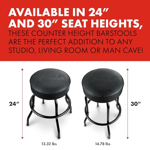Fender Fender Embossed Logo Barstool 24" (Black) - Stool 2