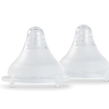 Nuby RapidBottle Teats - Made for Rapid Bottle | Fast Sterilising | Breast-Like Design | Anti-Colic Valves | Pack of 2 (Medium Flow)