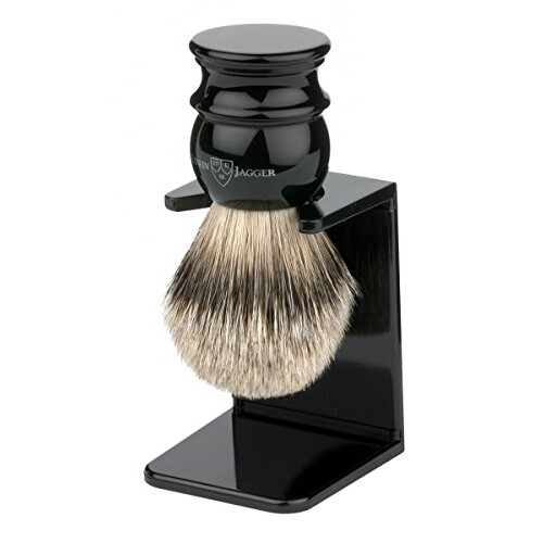 Edwin Jagger Silvertip Badger With Drip Stand - Large, Imitation Ebony