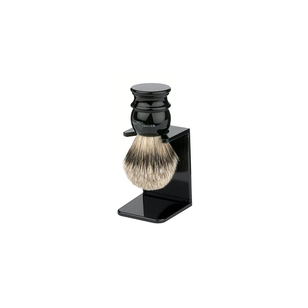 Edwin Jagger Silvertip Badger With Drip Stand - Large, Imitation Ebony