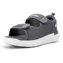 FitVille Men's Diabetic Sandals Extra Wide Edema Shoes with Adjustable Strap Wide Width Slippers for Swollen Feet Wide 9.5 UK Steel Grey