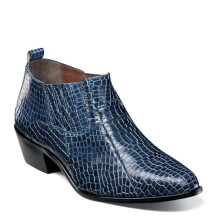 STACY ADAMS Men's Sandoval Heeled Ankle Boot, Navy, 10.5 Wide