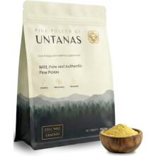 UNTANAS Pine Pollen (100g) - Wild Harvested Natural Pine Pollen - Energy and Vitality Tonic - Muscle Growth - Pineal Gland Supplement