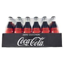 24x Coca-Cola Zero Zuccheri Italian Non-Alcoholic Drink Without sugars Glass Bottle 330ml Coca Cola Softdrink