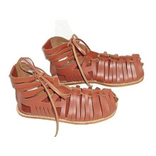 AnNafi Mens Gladiator Leather Sandal | Roman Centurian Brown Caligae|Medieval Greek Soldier Sandles| Ancient Costume Footwear Brown Size: 6 UK