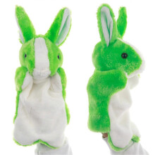 Green Rabbit Hand Puppet for Story Telling 1Pcs Plush Toy for Kids Role Play