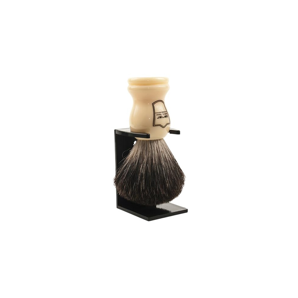 Parker Safety Razor Parker 100% Black Badger Bristle Shaving Brush With White HandleâExtra Dense Badger Bristles Shave Brush Create A Superior LatherâBrush Stand