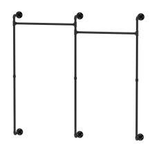 Industrial Wall-Mounted Tube Clothes Hanging Rail
