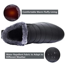 JOINFREE Men's Winter Snow Boots, Black, Size 8 UK, EU 42-260
