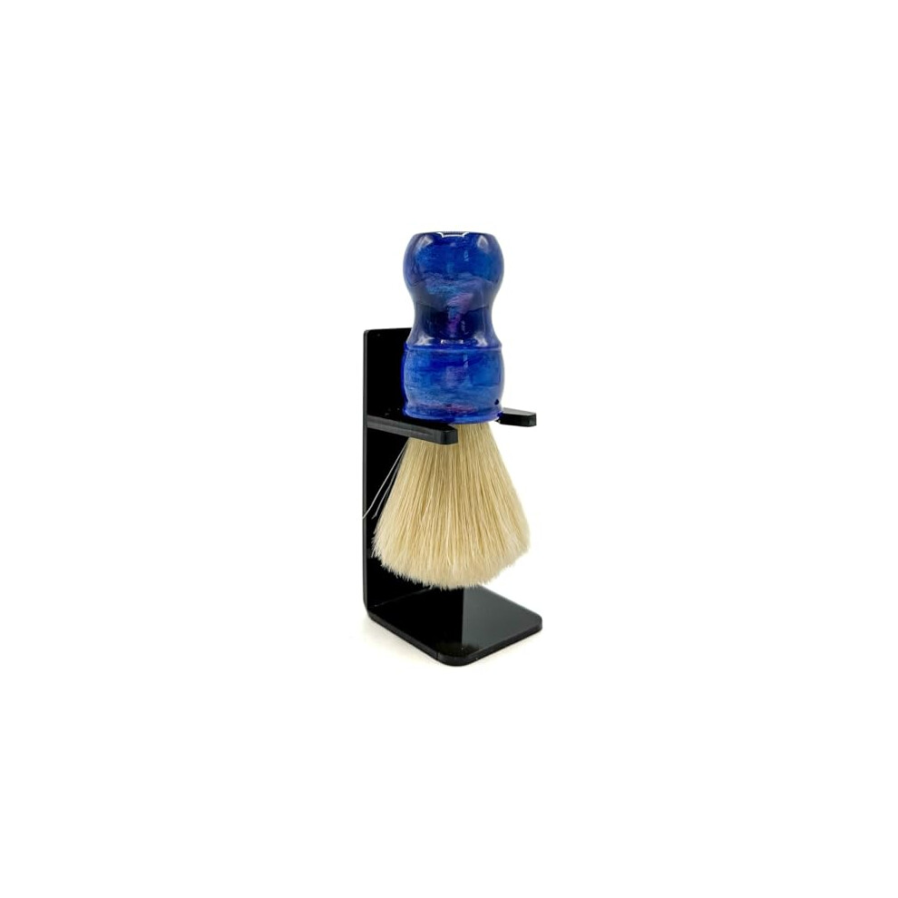 Parker Safety Razor Parker Deluxe Iridescent Blue Handle Boar Shaving Brush & Stand