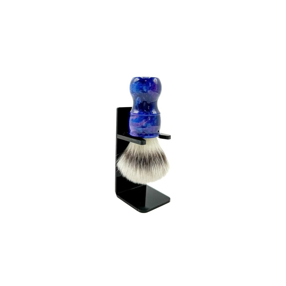 Parker Safety Razor The Blue Storm Deluxe Iridescent Blue Handle Synthetic Shaving Brush & Stand