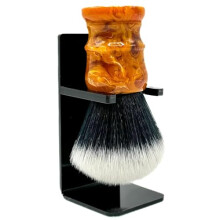 Parker “Solar Storm” Ultra‑Soft Synthetic Shaving Brush – 28 mm Tuxedo Knot – High‑Density for Superior Lathering + Acrylic Stand