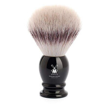 MÜHLE Classic Shaving Brush - Shaving brush with silvertip fibre - large - handle made of black precious resin - handcrafted - vegan