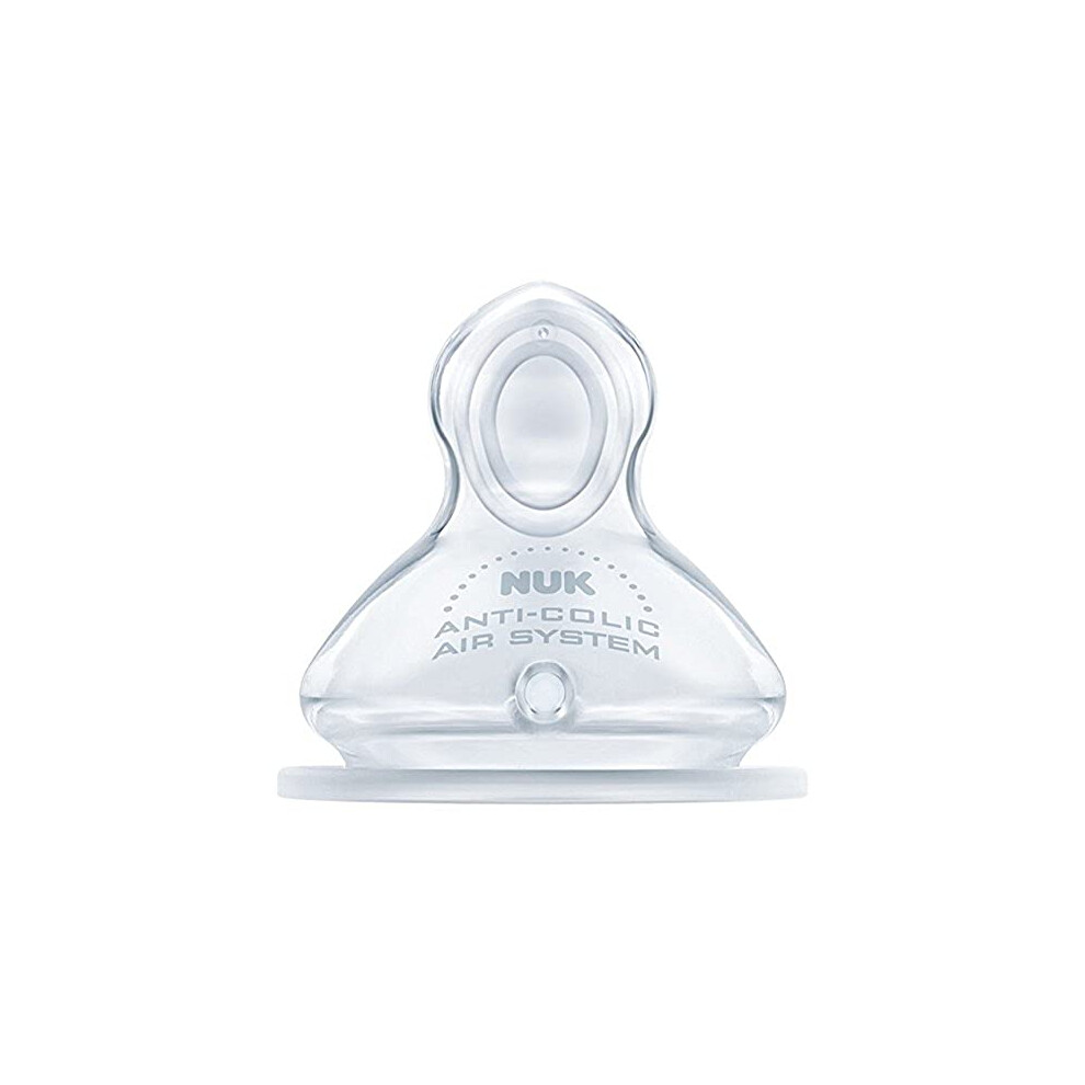 Nuk First Choice+ Silicone Replacement Teats | 0-6 Months With Medium Feed Hole | 2 Count