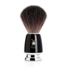 MÜHLE Rytmo shaving brush - shaving brush made from black fibre - handle made from black premium resin with metal accents - vegan