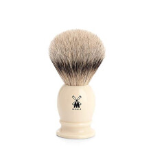 MÜHLE Shaving Brush - Classic Series - Silberspitz Dachszupf S - Ivory-coloured precious resin