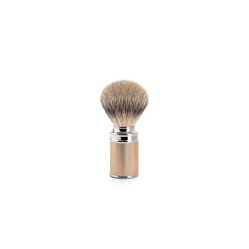Photos - Beard & Moustache Care Muehle MÃHLE Traditional shaving brush, Silberspitz Dachszupf - red, gold-plated and chrome-plated, with fine chiselling WU-MHL-09 