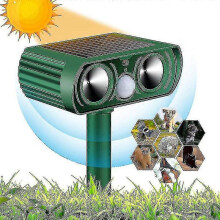 Ultrasonic Cat Repeller Solar Animal Repeller, Bird Repeller, Ultrasonic Animal Repeller(1pcs,green)