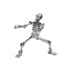 Skeleton Puppet Movable Articulated Human Skeleton Wearing Multiple Sets Of Weapons Suitable for Children Desktop Decoratio