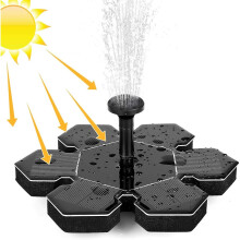 Solar Fountain, 1.5W Solar Pond Pump with 5 Effects Solar Fountain Floating Solar Water Pump Solar P