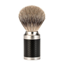MÜHLE shaving brush - Rocca series - Silberspitz badger hair - stainless steel, black