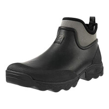Rouchette Neoprene Boots Clean Land Rain Boots Half Height Non-Slip Slip On Boots, black, 8 UK
