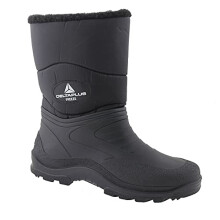 DELTA PLUS Freeze Half Wellington Boots - Thick Polyester Fur - Slip Resistant - Color: Black - Size: 12