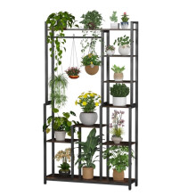 Large Industrial Metal Plant Stand With Storage Shelves