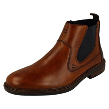 Rieker 17654-22 Brown Leather Slip On Men's Boot (Brown, UK Footwear Size System, Adult, Men, Numeric, Medium, 9.5)