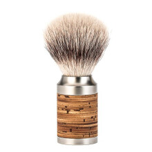 MUHLE Shaving Brush Silvertip Fibre, Handle Material Stainless Steel/Birch Bark
