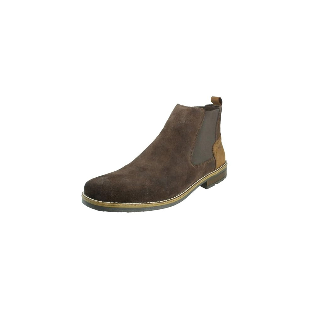 Rieker Mens Casual Ankle Boots 33253-25 - Brown Suede Leather - Uk Size 9.5 - Eu Size 44 - Us Size 10.5