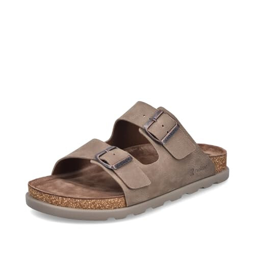 Rieker 21190 Extra Wide Buckle Sandal Beige