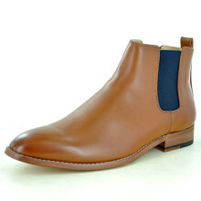 My Perfect Pair Mens Tan Leather Lined Slip On Casual/Formal Ankle Chelsea Boots (UK 10 / EU 44, Tan)